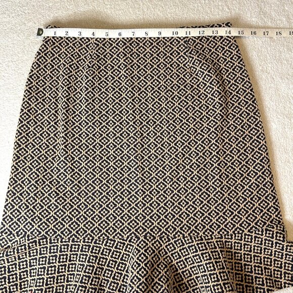 LOFT Tile Jacquard Flounce Skirt Forever Navy Flutter - Picture 6 of 8